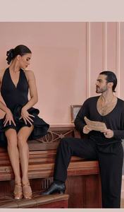 فستان لاتيني مثير بنقشة الفهد مكشوف الظهر للسالسا والجاز والحفلات، أزياء رقص للباليه وأزياء أداء للرقص العمودي للنساء - Product Image 4