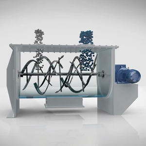 Mélangeur à ruban horizontal sous vide pour poudres sèches avec mélangeur à palettes, capacité de traitement chimique et de revêtement, moteur - Product Image 2