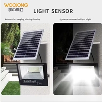 Lampu Sorot Tenaga Surya Luar Ruangan Woojong Factory 90 Beam Angle LED IP65 ABS Bersertifikasi ROHS Penerangan Gudang Remote Control Garansi 2 Tahun
