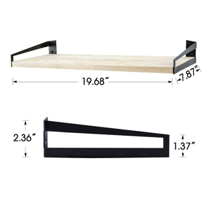 Bộ 2 mộc mạc rắn gỗ nổi Kệ lớn treo tường lưu trữ giá cho phòng khách hoặc siêu thị - Product Image 2