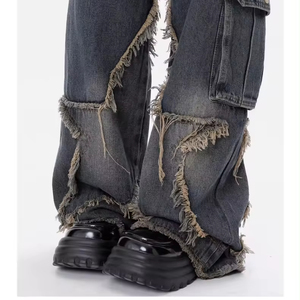 Nouveau design respirant Y2K High Street Vintage Baggy Denim Jeans Femme Heavyweight Five Pointed Hot Sale - Product Image 6