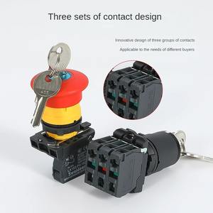 Anahtar <span class=keywords><strong>2</strong></span>/<span class=keywords><strong>3</strong></span> pozisyonu ile 22mm acil Stop anahtarı kendinden geri dönüş paneli anahtarları 1NO/1NO1NC/2NO maks. Akım 10A maks. Voltaj 220V - Product Image 3