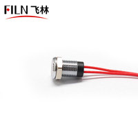 Telesfiln — Mini feux led pour motos, 8mm, 12v, 24v, 220v AC DC, voyant à longueur corporelle courte, étanche