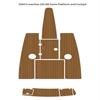 Tapis de pont en mousse EVA imitation teck pour plateforme de bain et cockpit de bateau Crownline 202 BR 2004, style SeaDek MarineMat, auto-adhésif