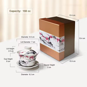 Taza de Té de Porcelana Sakura de Buena Calidad con Tapa, Diseño de Flor de Ciruelo y Montaña de Alta Calidad, Gaiwan - Product Image 2