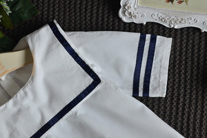 Camisetas de Verano para Niñas, Estilo Marinero, Color Sólido, Holgadas, al por Mayor - Product Image 4