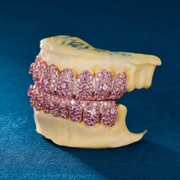 Gallerley Design personnalisé Offre Spéciale or rose bijoux fins plaqué or S925 argent glacé Hip Hop VVS Moissanite Grillz