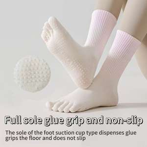 Su misura cinque dita calze <span class=keywords><strong>Yoga</strong></span> per le donne estate e primavera Pilates Fitness esercizio professionale Silicone gradiente antiscivolo - Product Image 2