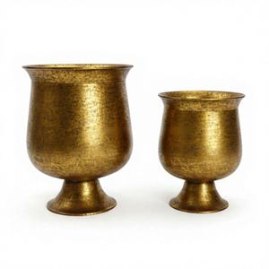 Elegant Modern Metal Pedestal Planters-Luxury Tabletop Vase Decorative Urns for Wedding & <b>Home</b> <b>Decor</b> - Product Image 1