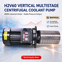 Pompe centrifuge multi-étages verticale BAOHUA H2V60 en acier inoxydable 1,2 CV pour refroidissement CNC, perçage et taraudage par électroérosion