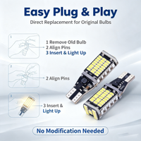 Ampoule LED de recul pour voiture T15-4014-60SMD, 60SMD, 6000K, blanc, sans erreur Canbus, T15 921 W16W, lampe de recul automatique