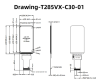 Écran LCD TFT couleur avec une diagonale de 2,85 pouces, puce de commande ST7102, résolution 400*800, connecteur traversant à 30 broches