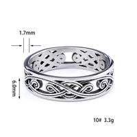Maßgefertigter Herren-Keltischer-Wellen-Gravur-Ring aus Edelstahl Vintage-Schriftzug Hochzeitsschmuck OEM ODM