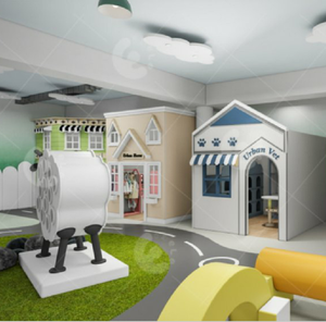 Eibele Équipement de terrain de jeu intérieur souple Design Kids Mini <span class=keywords><strong>Town</strong></span> Daycare Playhouse Role Play Interactive Play Set for Toddler Park - Product Image 3