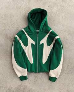 <span class=keywords><strong>เสื้อ</strong></span>ฮู้ดดี้โอเวอร์ไซส์ผ้าฝ้าย 100% แบบมีซิปคู่ ตัดต่อผ้าสองชั้น ดีไซน์<span class=keywords><strong>ใหม่</strong></span>สไตล์อ็อต์กูตูร์ - Product Image 4