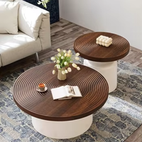 Ensemble de tables basses modernes de luxe léger avec plateau en bois créatif pour salon, idéal pour petits appartements et appartements de présentation
