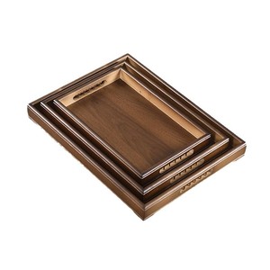 Grand plateau de service en bois pour thé, café, sushi, pain, usage domestique ou hôtelier, couleur unie FJ96580 - Product Image 5