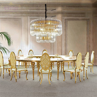 Tables rondes blanches de luxe OEM de style romantique français, tables lune pour événements, fêtes, banquets, mariages