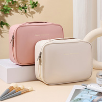 Organisateur de maquillage portable grande capacité, sac de toilette de voyage de luxe léger, sac cosmétique compartimenté multifonctionnel