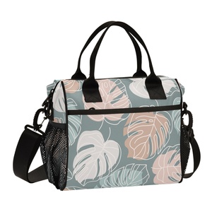 Nouveauté : Sac isotherme écologique pour le déjeuner, sac à bandoulière, motif Hawaï, feuilles de Monstera, impression personnalisée, sac à déjeuner pour femmes - Product Image 1