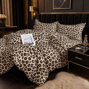 Poland Stock Luxury <b>Leopard</b> <b>Bedding</b> Set Cotton Sateen Animal Print Duvet Cover 160x200 200x220cm EU Dropshipping - Product Image 6