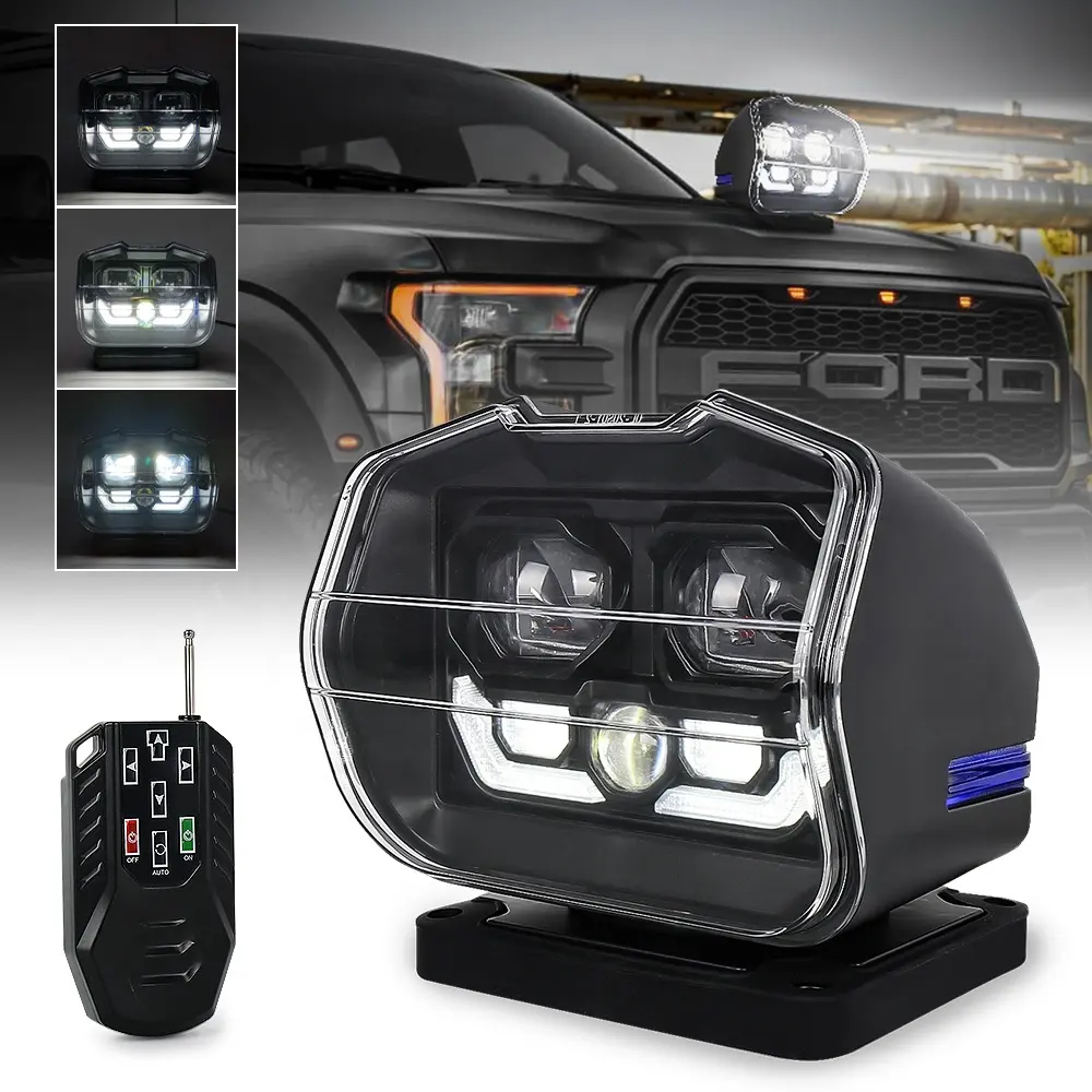 Ovovs Auto Lighting 360-Grad-Fernbedienungs-Suchscheinwerfer mit Laserstrahl projektor Boot LED-Suchscheinwerfer