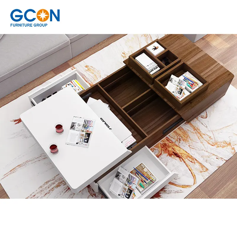 Секционный журнальный столик для гостиной, экономящий пространство центральный столик