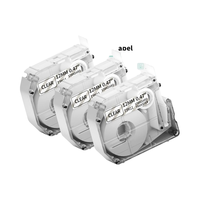Étiqueteuse Phomemo M950/M960 Étiquettes laminées 12 mm 0,47 pouce Noir sur transparent Autocollants thermiques pour étiqueteuse M950/M960