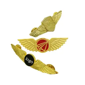 New Wings Pin Badge/Asas magnéticas Emblema Lapela Pin Hot Custom Airline Wings/personalizado Metal Lembrança Padrão da UE