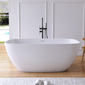 Fournisseur de baignoires portables de luxe avec baignoire autoportante de 1500 mm, baignoires modernes en surface solide blanc mat pour hôtels - Product Image 1