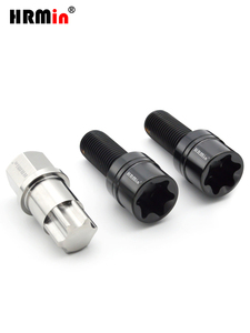 Écrous de roue flottants <span class=keywords><strong>antivol</strong></span> HRMin Gr.5 en titane noir avec siège à bille M14x1.5x28mm pour <span class=keywords><strong>AUDI</strong></span> Racing - Product Image 5