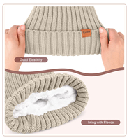 Bonnet en tricot chaud pour femme 2025 avec pompon en fourrure amovible – Idéal pour l'hiver et les voyages