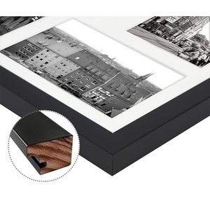 Khung Gỗ Đen <span class=keywords><strong>12X12</strong></span> Với Thảm Trắng-Hiển Thị Bốn Ảnh 4X6-Khung Cắt Dán Vuông - Product Image 4