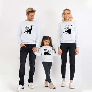 Family matching dinosaur print pullover kids shirt fall mommy and me clothes MAMA