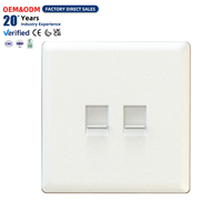 Prise murale double RJ45 standard OEM de type 86, 2 prises réseau, pour maison et bureau