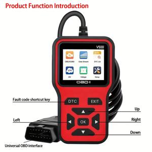 Lecteur de code V500, outil de diagnostic automobile, scanner OBD2, décodeur filaire OLIVER, outil de réparation automobile, rouge - Product Image 5