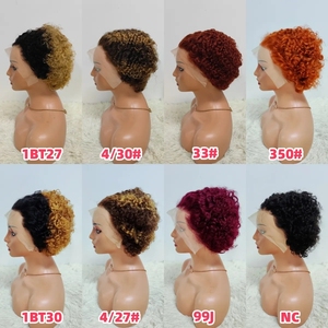Letsfly Promotions $13.8 <strong>Pixie</strong> <strong>Cut</strong> <strong>Wig</strong> 13x4 Lace Frontal Human Hair <strong>Wig</strong> Short Curly <strong>Wigs</strong> Brazilian for Women - Product Image 2