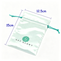 Sacs d'emballage personnalisés en satin pour extensions de cheveux, avec logo imprimé sur soie, grand format