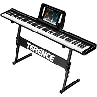 TERENCE V10 Clavier Numérique Pliable 88 Touches, 128 Rythmes & Haut-Parleur Intégré, Portatif pour Pratique à Domicile et en Vo