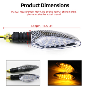 Intermitentes LED de 12V para motocicleta, luces indicadoras modificadas de fibra de carbono con diseño de serpiente para motocicletas de cross y de calle - Product Image 2