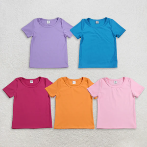 พร้อมส่ง เสื้อยืดเด็ก Lopw Moq สวมใส่สบาย เสื้อโยคะแขนสั้นสำหรับเด็กผู้หญิงช่วงฤดูร้อน - Product Image 1
