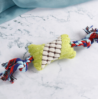 Jouet en peluche pour chat et chien, résistant aux morsures, en coton et corde, avec broderie créative promotionnelle en forme de bonbon, pour le divertissement et la santé dentaire des animaux de compagnie