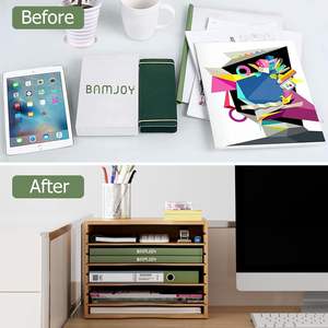 Organizador de Escritorio Moderno de Madera de Gran Capacidad, Personalizable, con 5 Niveles, para Clasificar y Almacenar Archivos, Cartas y Documentos, para la Escuela y el Hogar - Product Image 4