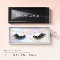 Cils en vison 100% en gros, boîte à cils magnétique à poignée diamant, faux cils de haute qualité pour salon de maquillage, cils en vison 100%