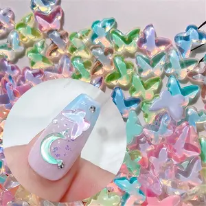 3d Shimmer Moca Vlinder Ster Maan Hart Zomer Gemengde Kleur Nagel Decoratie Voor Vrouwen Nagels Art Diy