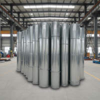 Conduit de ventilation en acier inoxydable 304/316 soudé, certifié ASTM sur mesure |   Tuyau d'air spiralé HVAC pour l'évacuation industrielle des cuisines