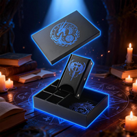 Plateau à dés MIO personnalisé en cuir PU écologique, portable, avec tour amovible, plateau de lancer de dés 3 en 1, tour de rangement pour jeux de rôle sur table