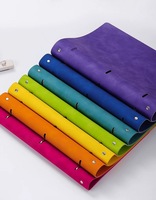 Carpeta de Hojas Sueltas A4 de 3 Anillas, Serie Colorida, Páginas Internas Desmontables, Papel Autoadhesivo Doble, Bloc de Notas, Carpeta de Almacenamiento