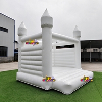 Château gonflable commercial blanc 4x4m pour mariage, idéal pour la location d'événements et de fêtes