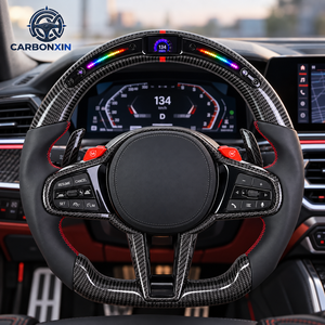 Volant en fibre de carbone avec LED pour CS M1-M6 M340i/CSL/GTS F82/F80/F87/F90/G80 avec cuir et 3 branches sportives 40 mm - Product Image 5